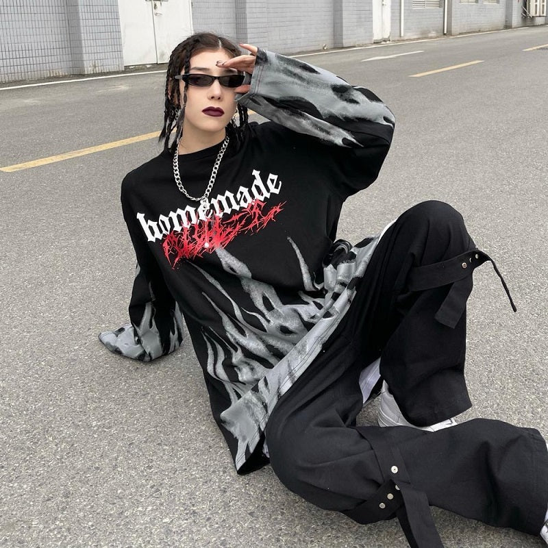 アメリカンスタイルほのおフードなしパーカー