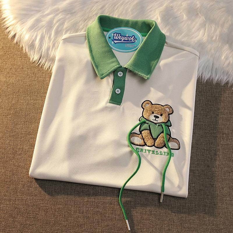 特別にデザインされたかわいいクマ  さわやか可愛い半袖シャツ