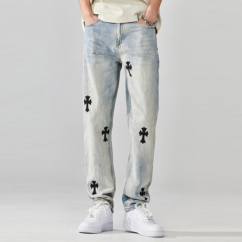 INS大人气 カジュアル クロス 超カッコイ ジーンズ