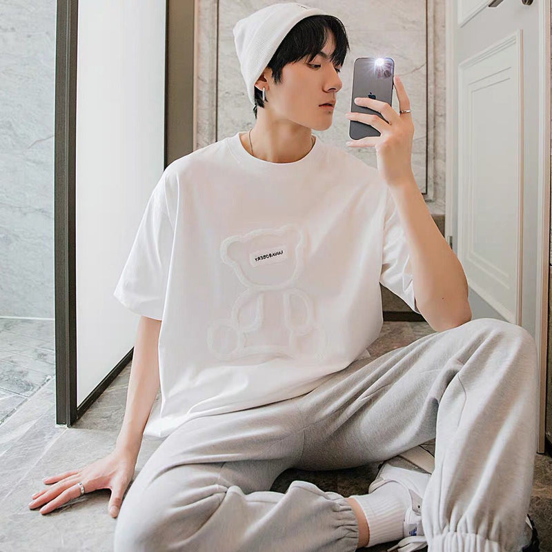 新商品のプリント小熊の半袖