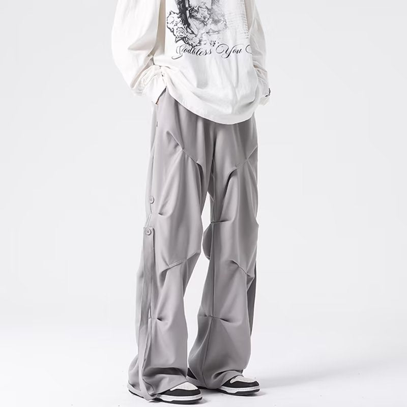 ハイファッションセンス トレンドブランド ルーズフィットデザイン カジュアルパンツ