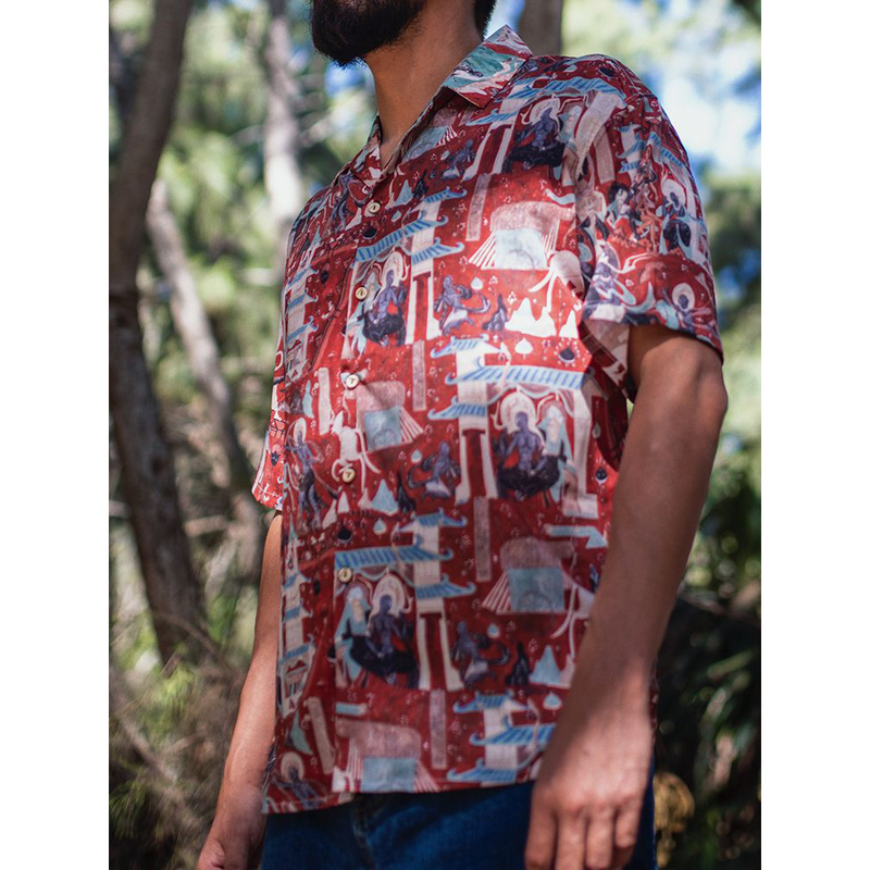 レトロ 神鹿 カジュアル 半袖シャツ