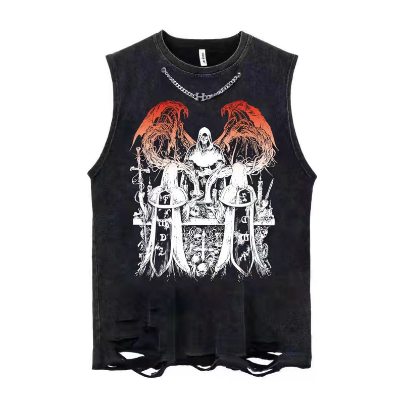 ユニークなデザイン ハイストリートスタイル 超カッコイイ タンクトップ