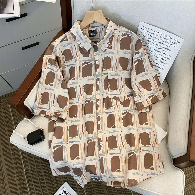 ユニークなデザイン 落書き風 カジュアル 半袖シャツ