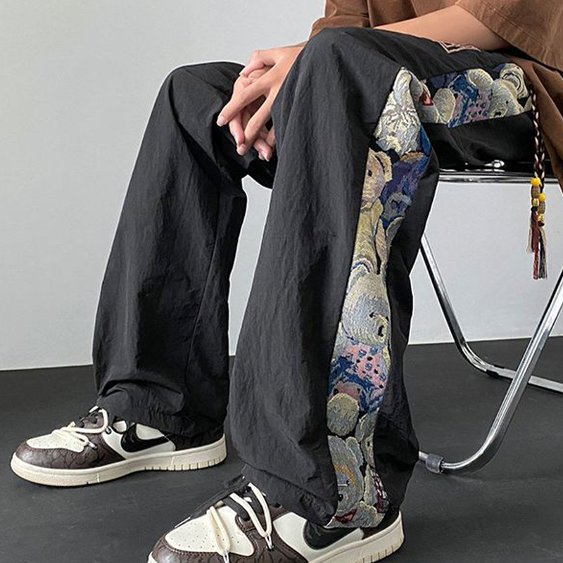 小さなクマ 接合する アイスシルク速乾性 ワイドレッグパンツ