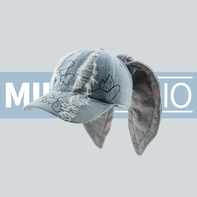 newjeans 同じスタイル ウサギの耳 ヒップホップ風 野球帽