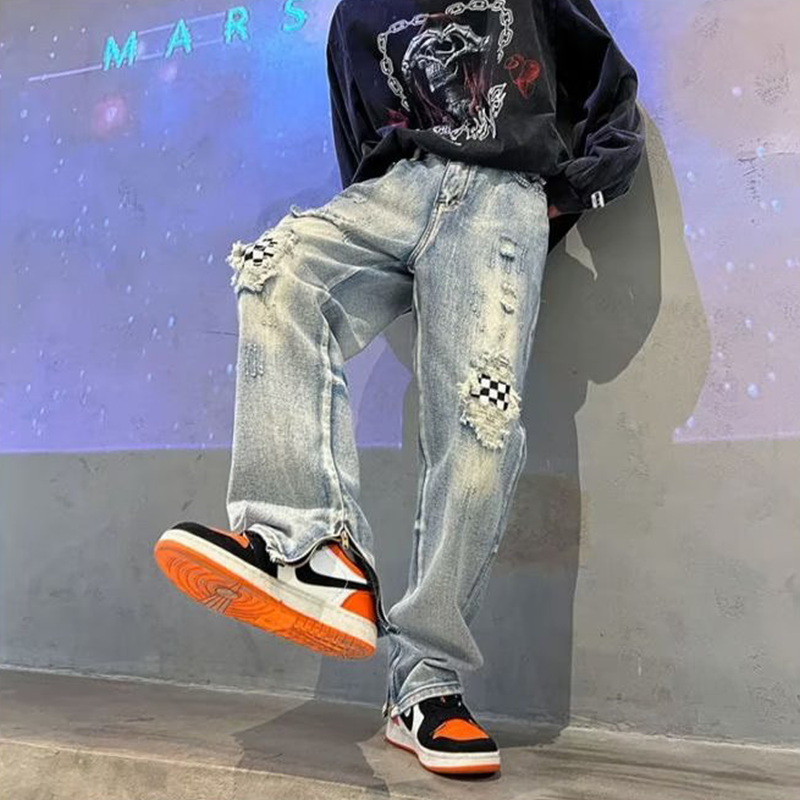 ハイストリートスタイル  INS大人气 トレンドブランド ヒップホップ風 ジーンズ