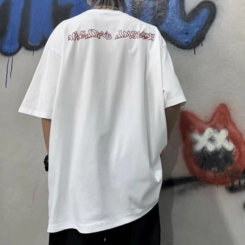 絞り染め風 二色の蝶 カジュアル 半袖シャツ