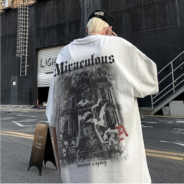 超カッコイイ アメリカンスタイル ヴァンパイア城 トレンドブランド 半袖シャツ