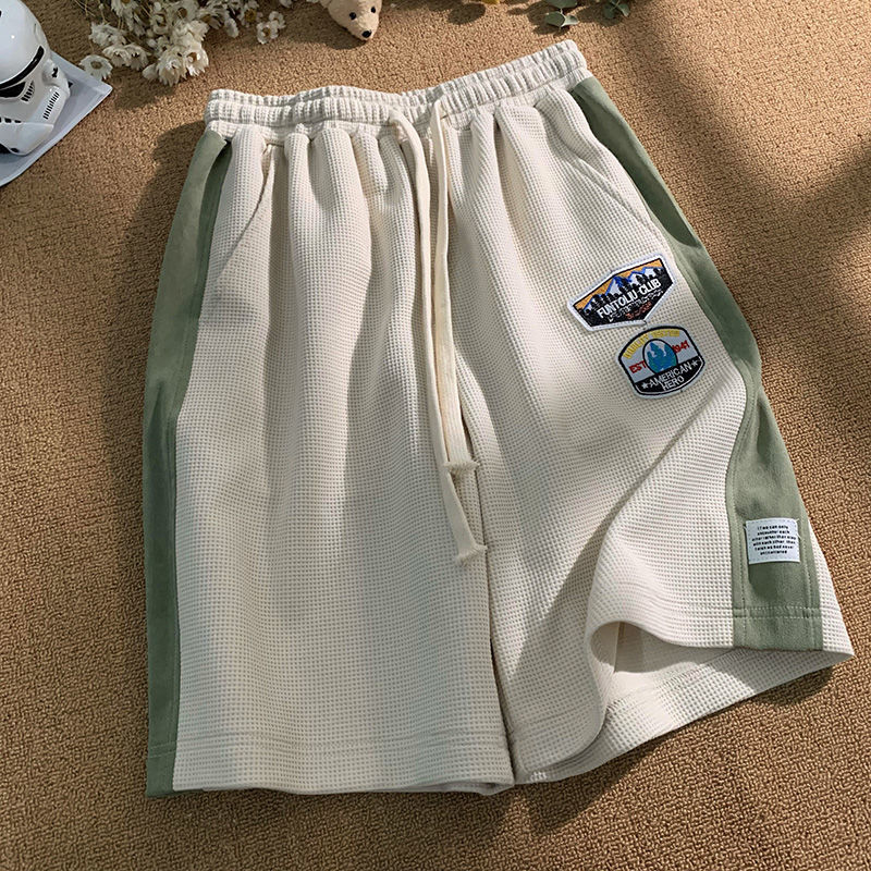 人気爆発  アメリカンスタイル INS コントラストカラー ワッフル ショットパンツ