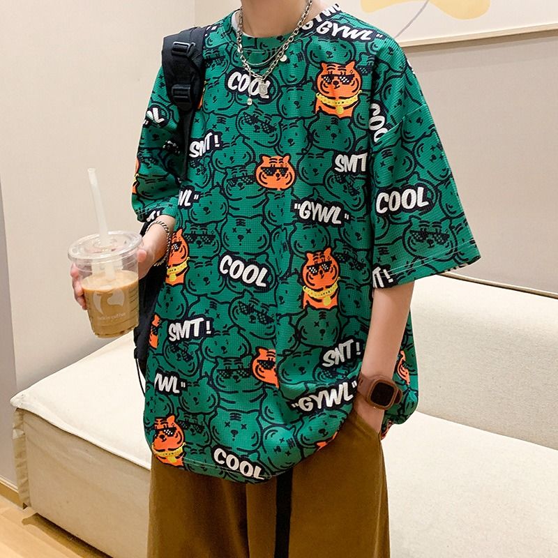 超カッコイイ かわいい虎 カジュアル 半袖シャツ