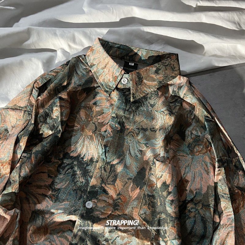 vintage 油絵スタイル レトロ シャツ