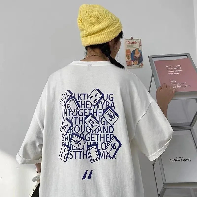 ハイストリートスタイルニュートラル半袖シャツ