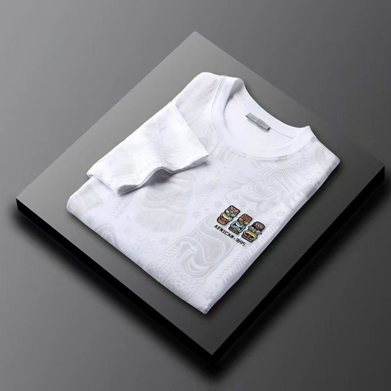 韓国ファッション トーテム刺繍 カジュアル 半袖シャツ