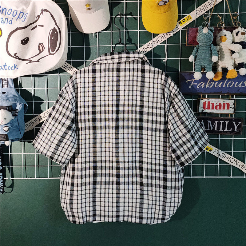 ハイファッションセンス チェック柄  カジュアル 半袖シャツ