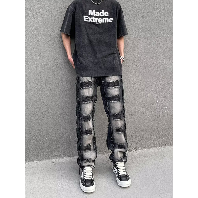 ハイストリートスタイル  コントラストカラー  ジーンズ