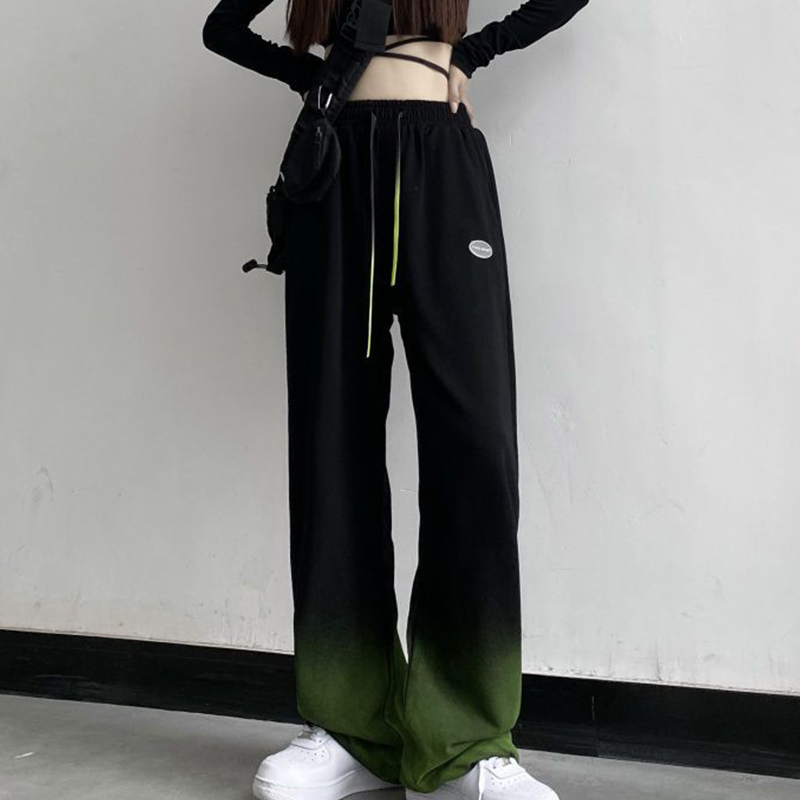 ユニークなデザイン ゆったり快適 グラデーション ワイドレッグパンツ