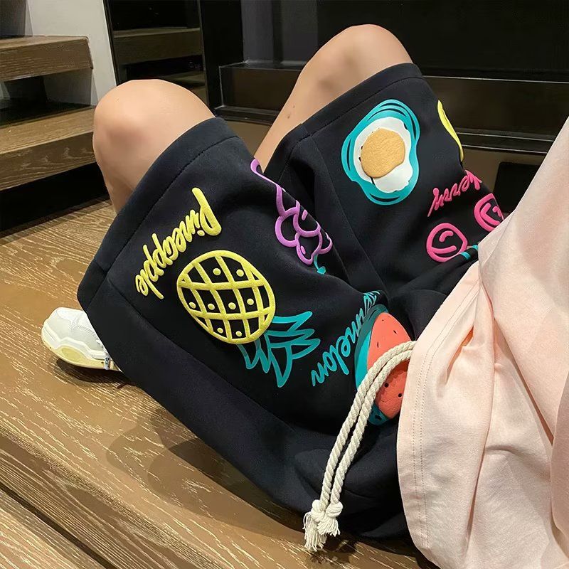 INS大人气 フルーツ柄プリント カジュアル ショットパンツ