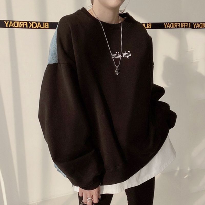 INS カレッジスタイル ユニークなデザイン 接合する パーカー