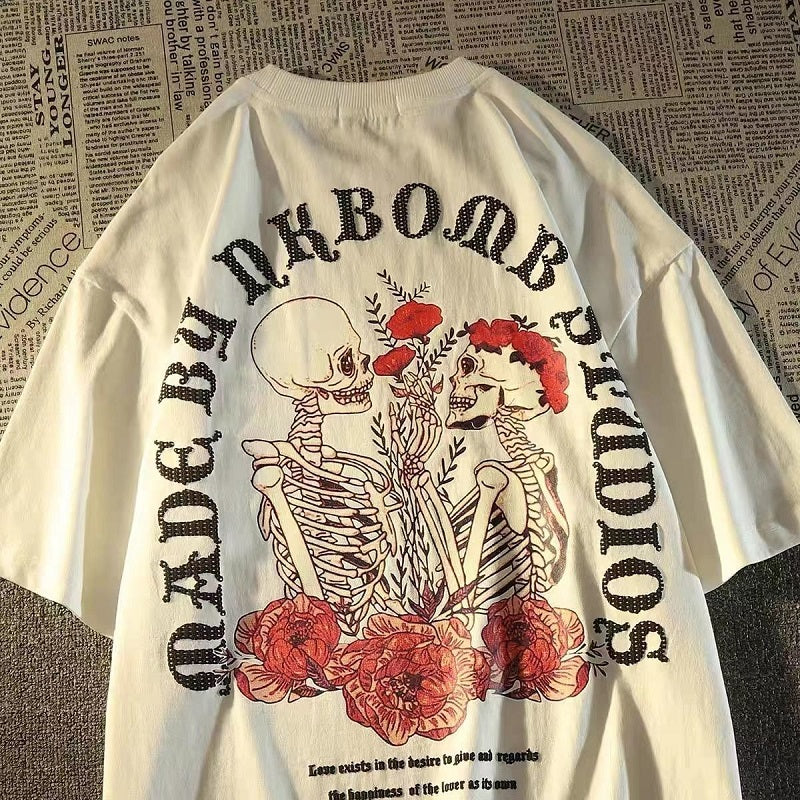 ストリートヒップホップ風半袖シャツ