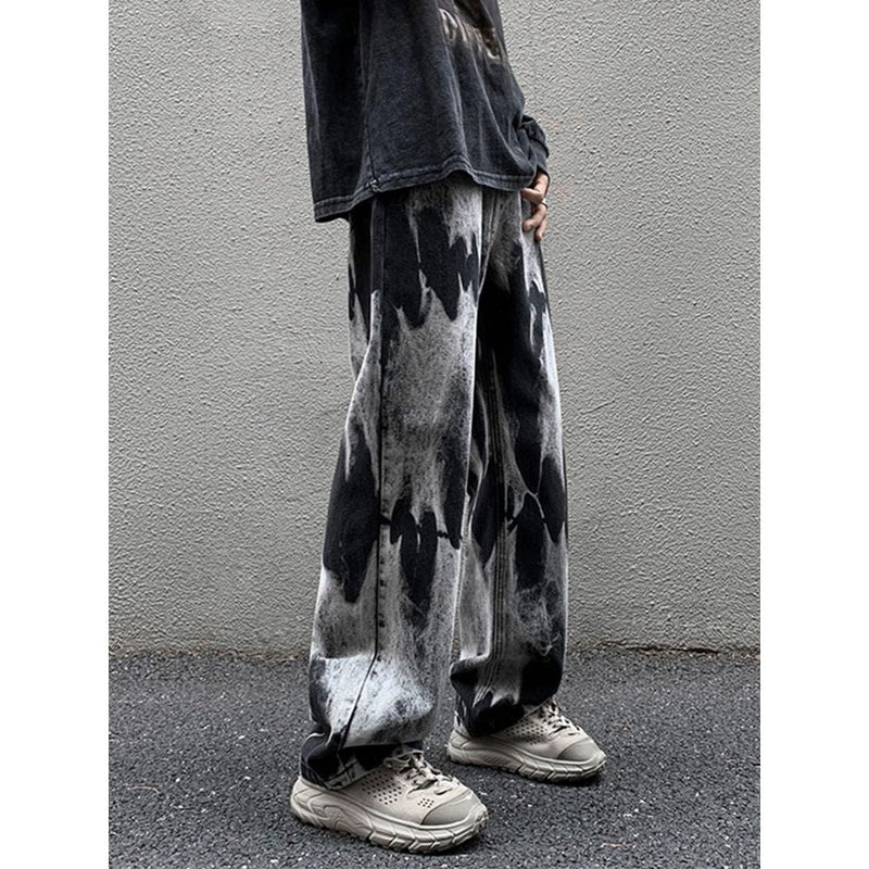 アメリカンスタイル ストリートスタイル 絞り染め風 ジーンズ