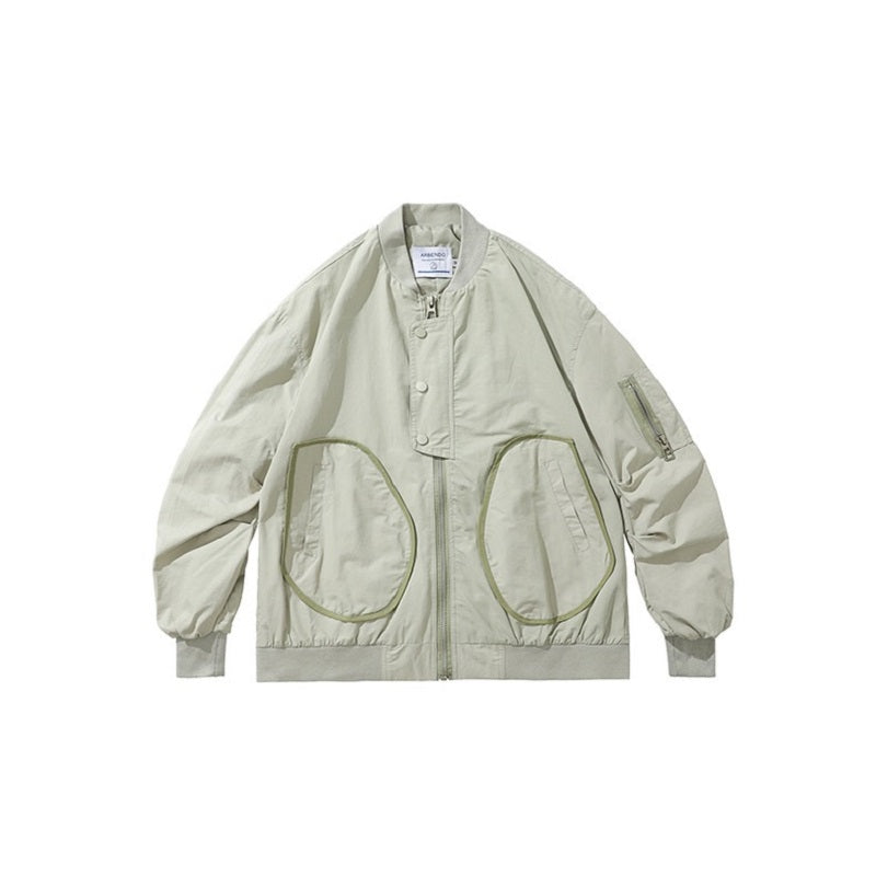 ルーズフィットデザインレトロ野球コート