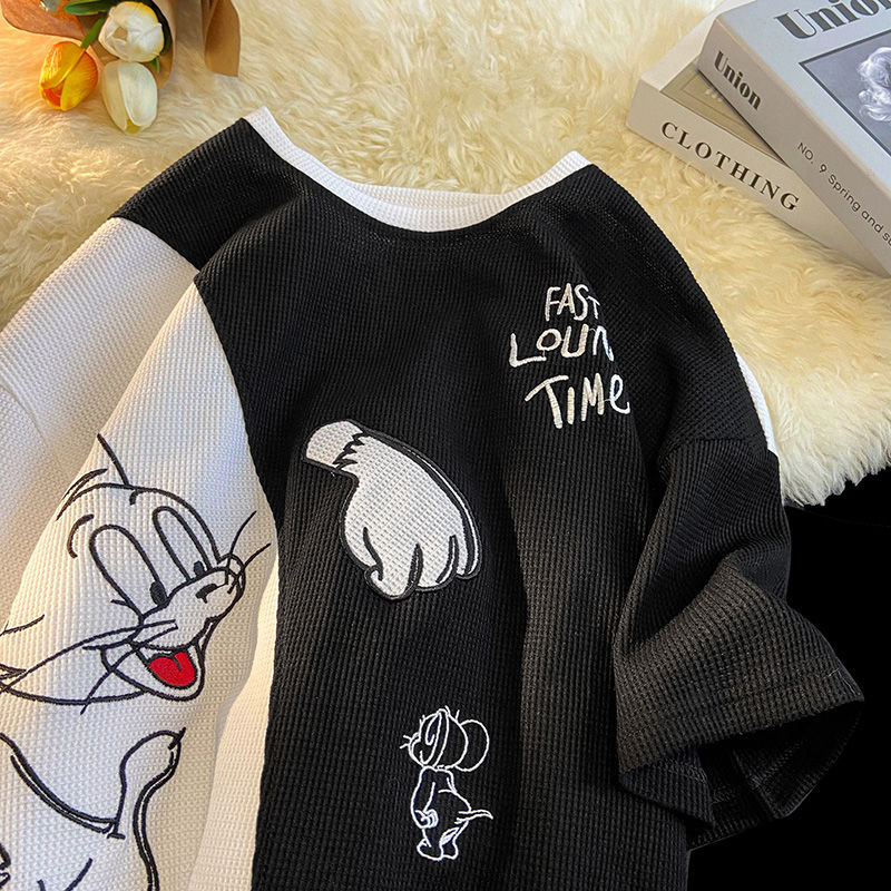 超かわいい 人気アニメ カジュアル ワッフル 半袖シャツ