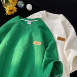 INS カジュアル ワッフル 韓国ファッション 半袖シャツ