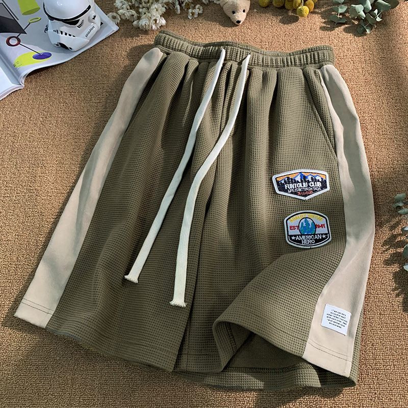 人気爆発  アメリカンスタイル INS コントラストカラー ワッフル ショットパンツ