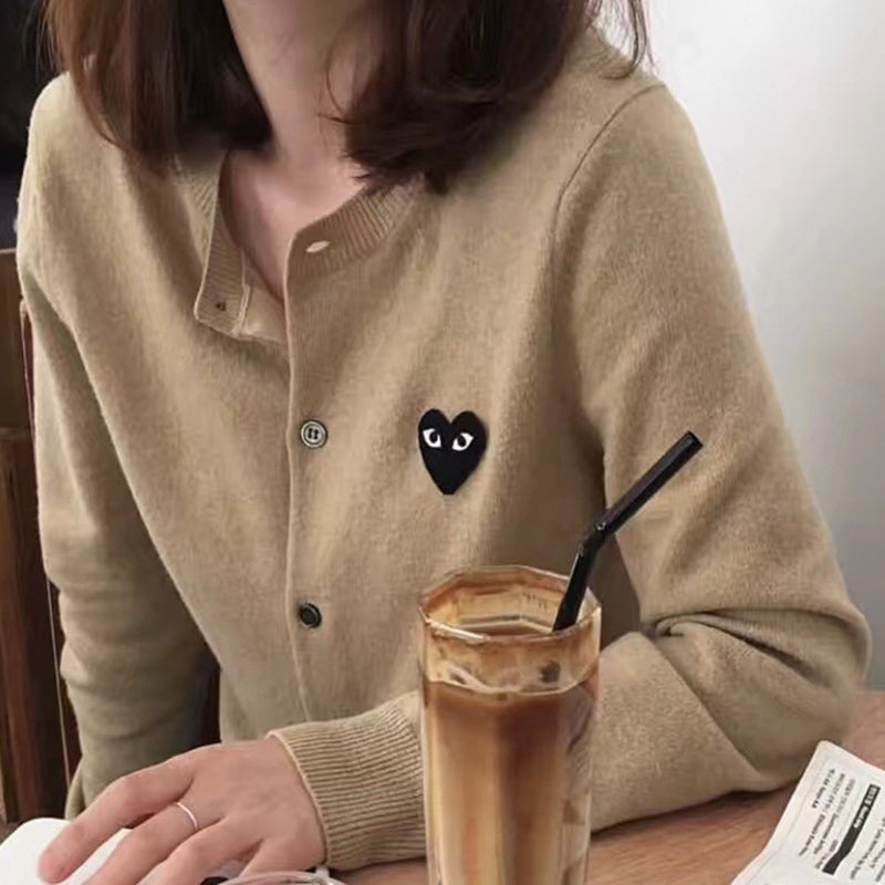 ハートマークゆったりカップルウールコート