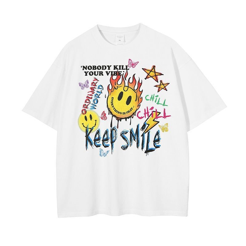 笑顔ヒップホップ風半袖シャツ