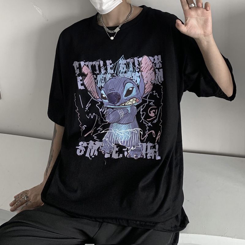 アメリカンスタイル かわいいアニメ カジュアル カップル 半袖シャツ