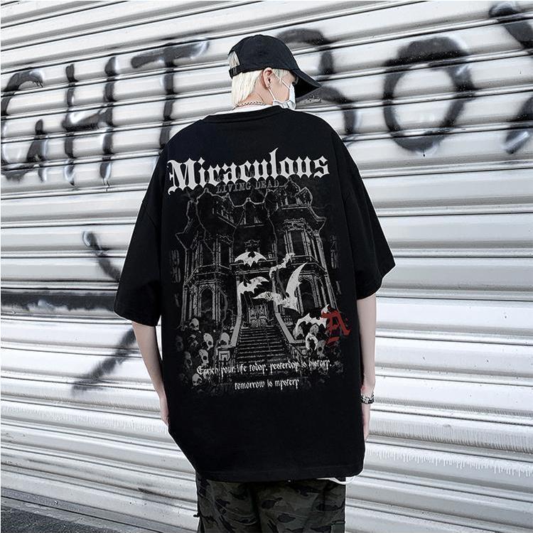 超カッコイイ アメリカンスタイル ヴァンパイア城 トレンドブランド 半袖シャツ