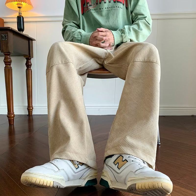 人気爆発 韓国ファッション コーデュロイ スラックス