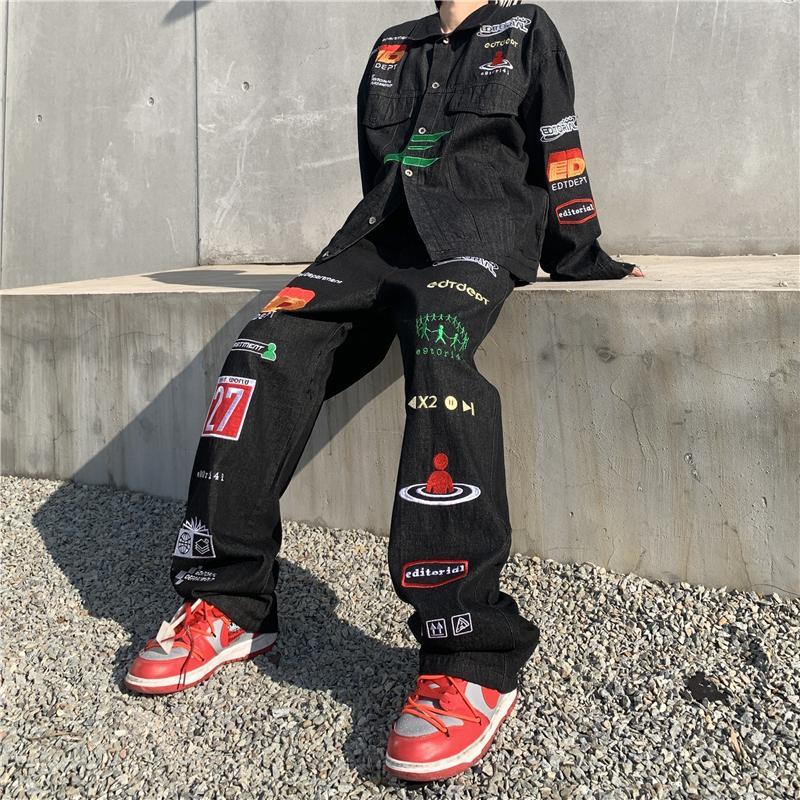 ヒップホップ風 カジュアル ファッション ジーンズ