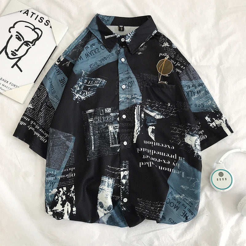 欧米風 ストリートスタイル カジュアル 半袖シャツ