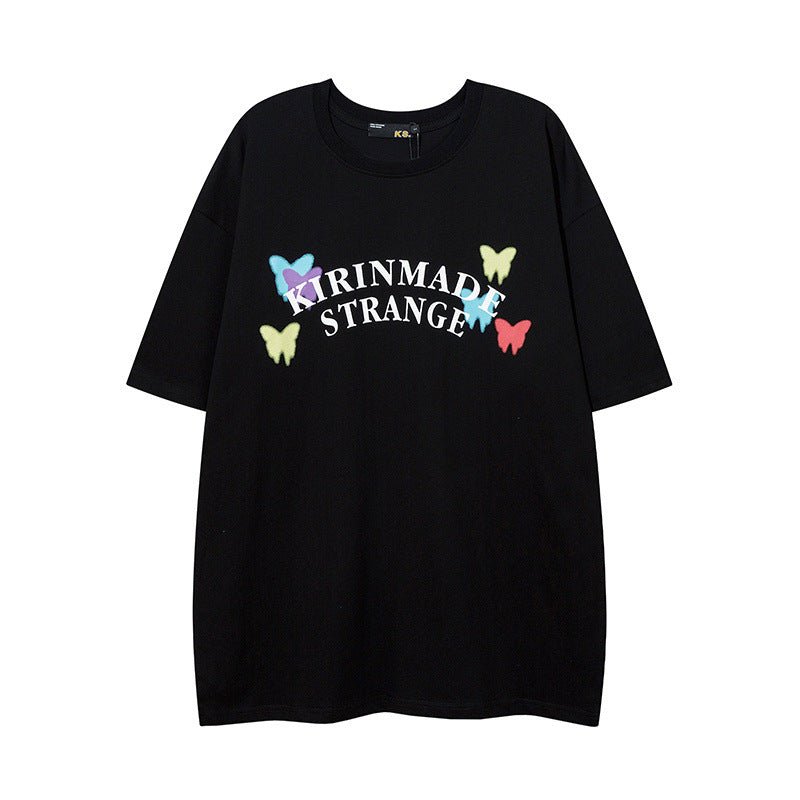 インクスタイル カラフルな蝶 カジュアル 半袖シャツ