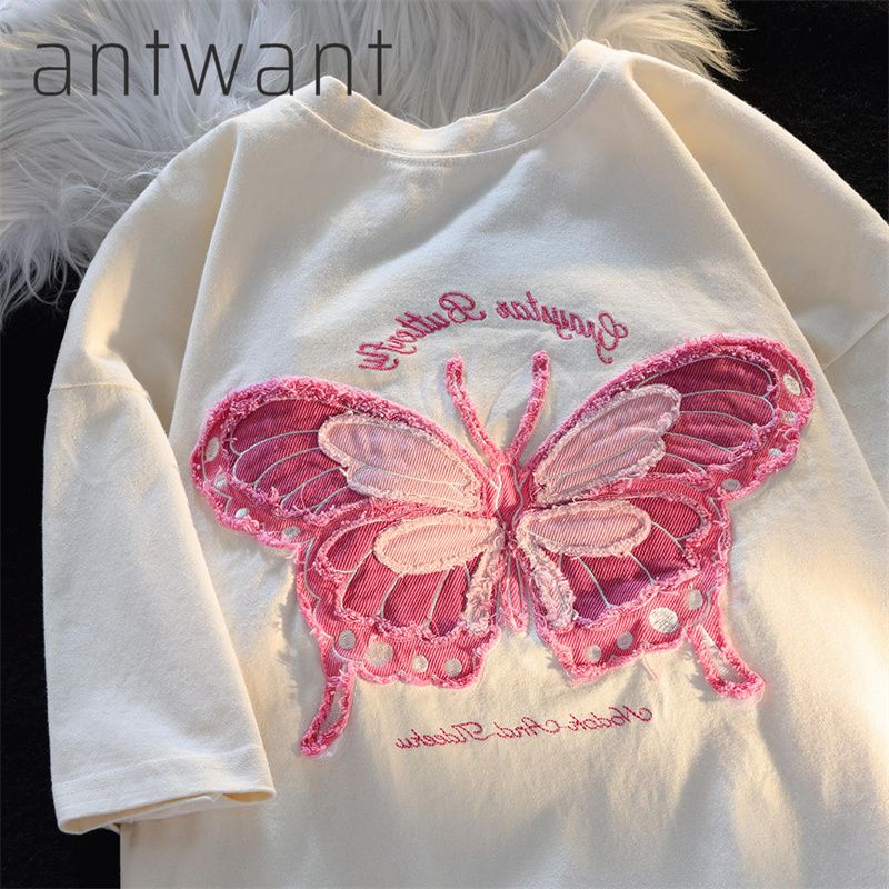 アメリカンスタイル ユニークなデザイン 蝶 半袖シャツ