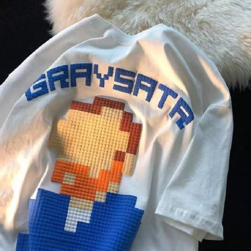 レトロシンプルファッション半袖シャツ