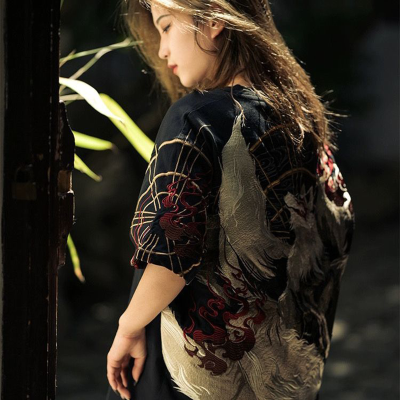 九尾の狐 カジュアル ファッション 半袖シャツ