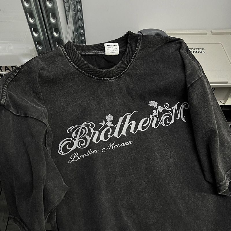 超人気 アメリカンスタイル バラのプリント 半袖シャツ