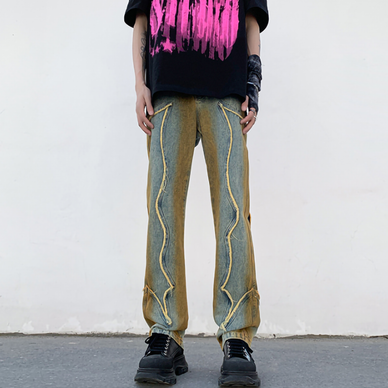 ユニークなデザイン アメリカンスタイル レトロ 超カッコイイ ジーンズ