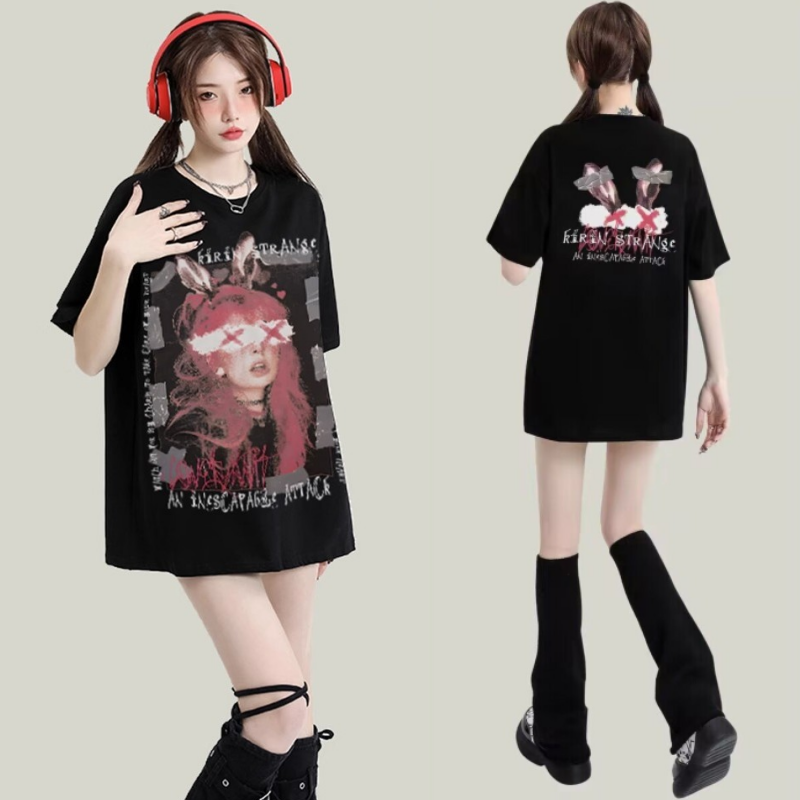 パンクスタイル  カジュアル  韓国ファッション半袖シャツ