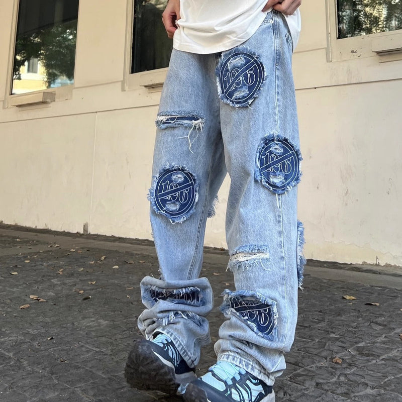 ユニークなデザイン アメリカンスタイル ストリートスタイル ジーンズ