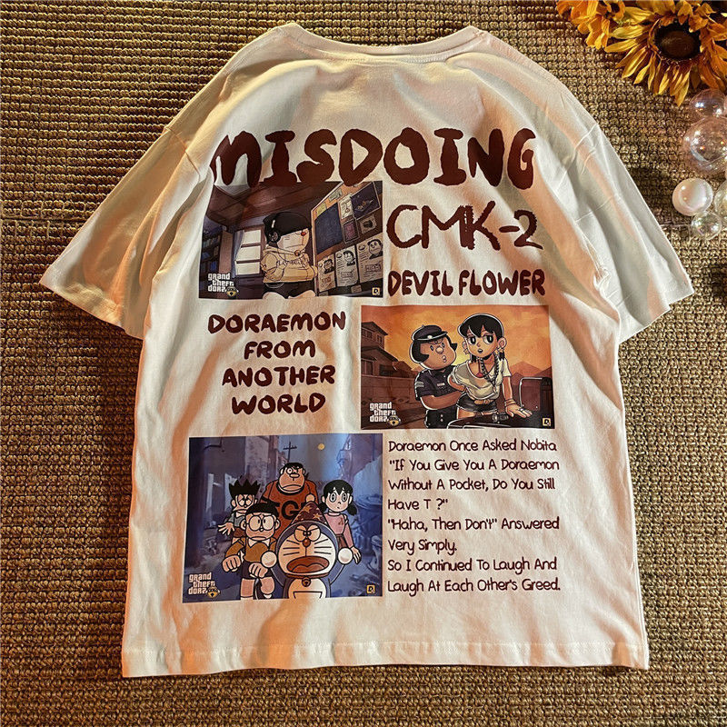 ユニークなデザイン 面白い漫画アート カジュアル 半袖シャツ