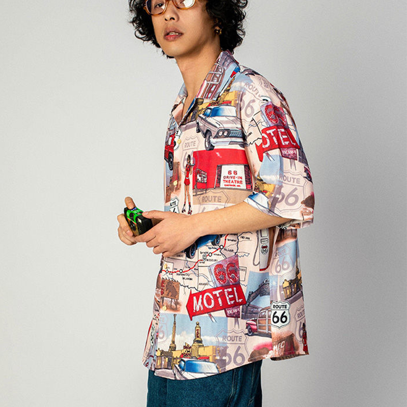 アメリカンスタイル 国道66号線 カジュアル  半袖シャツ