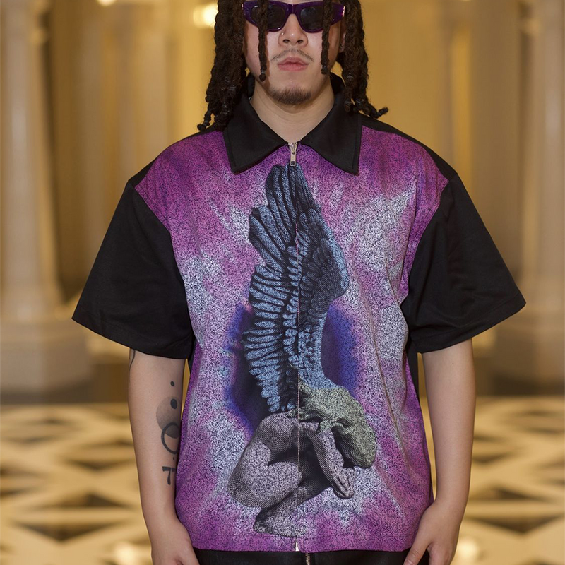 ヒップホップ風 泣く天使 トレンドブランド 半袖シャツ