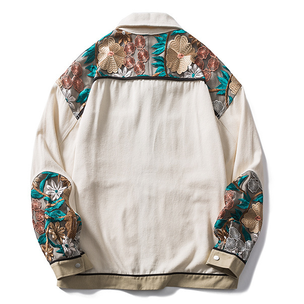 ゆったりしていて  欧米風  刺しゅう スタジャン