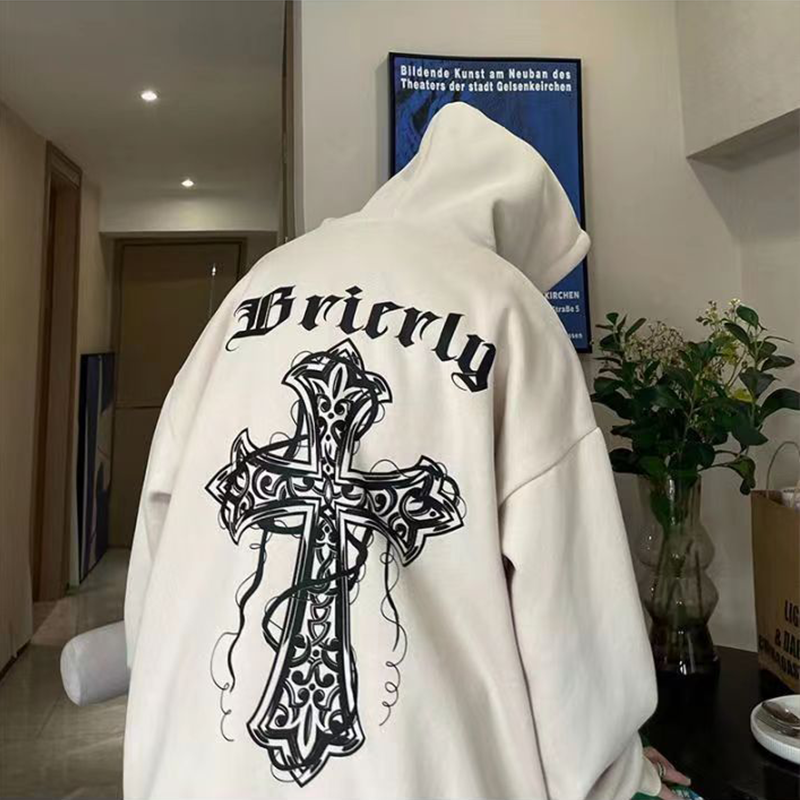 ins niche クロス ルーズ デザイン タイド ブランド パーカー