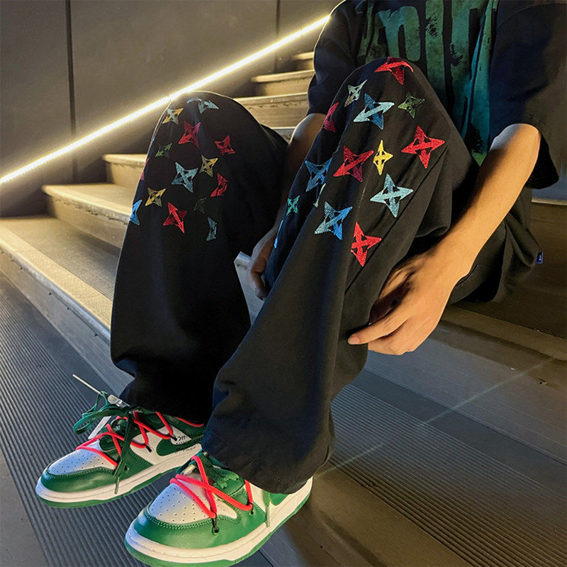 色付きの十字矢印 ハイストリートスタイル ジーンズ